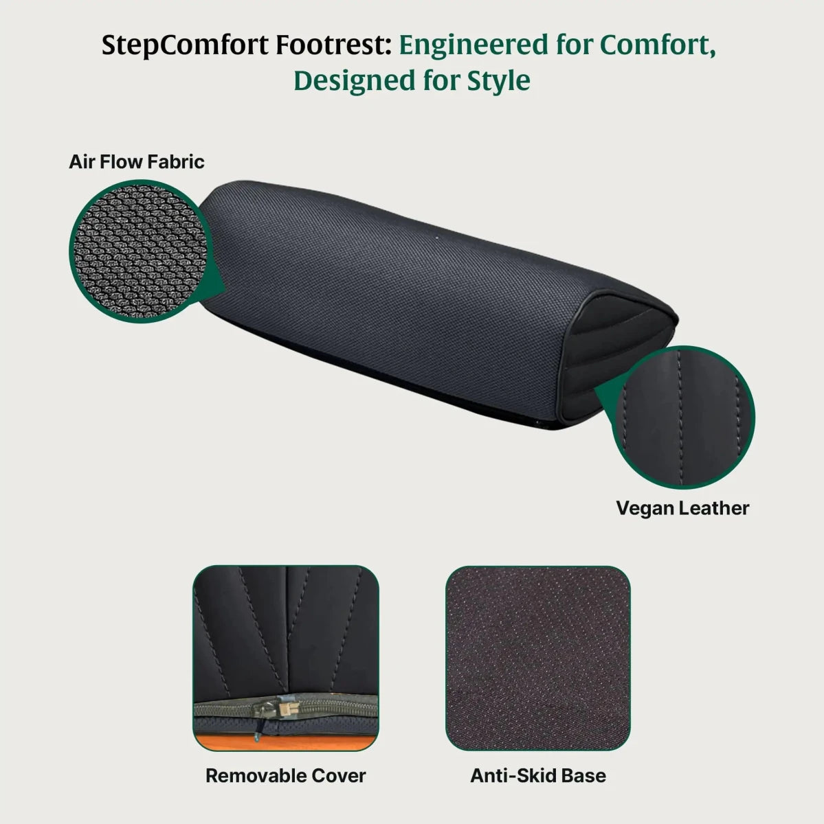 StepComfort Curve Footrest - Foot Rest Cushion - The White Willow