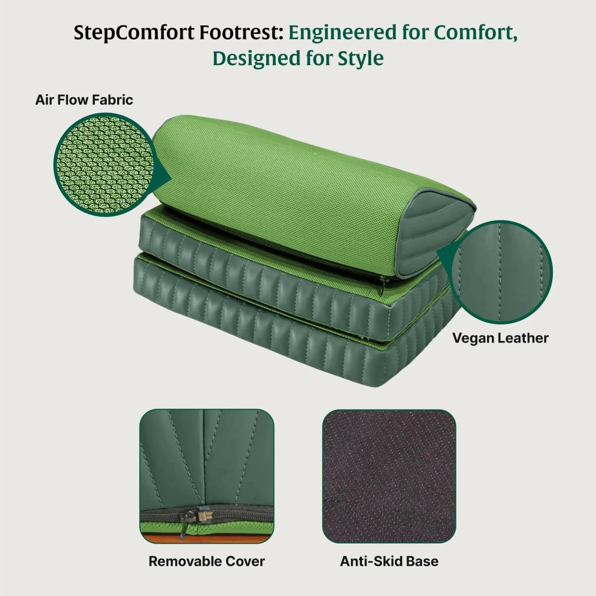 StepComfort Curve Footrest - Foot Rest Cushion - The White Willow