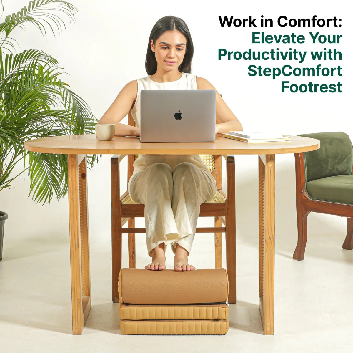 StepComfort Curve Footrest - Foot Rest Cushion - The White Willow