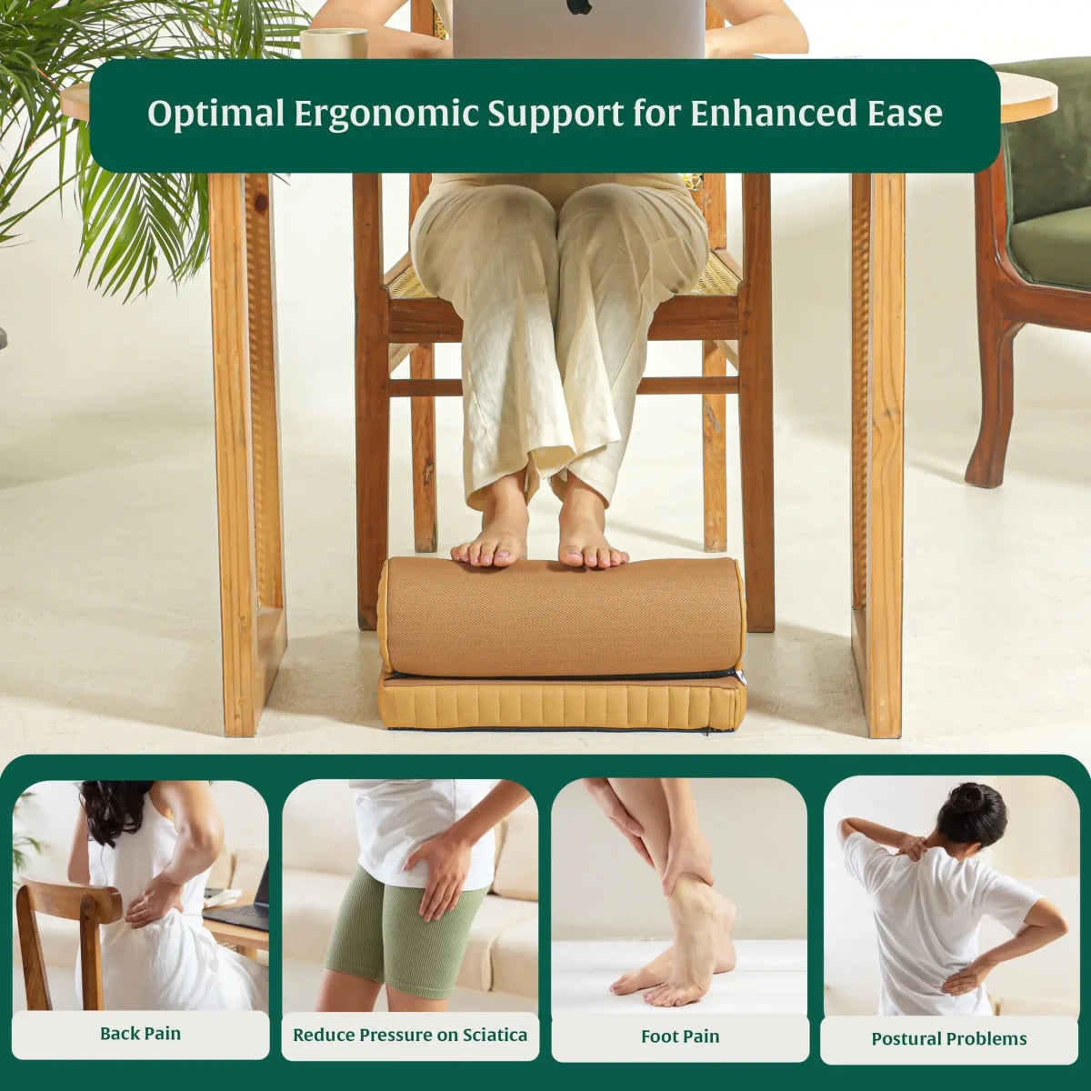 StepComfort Curve Footrest - Foot Rest Cushion - The White Willow