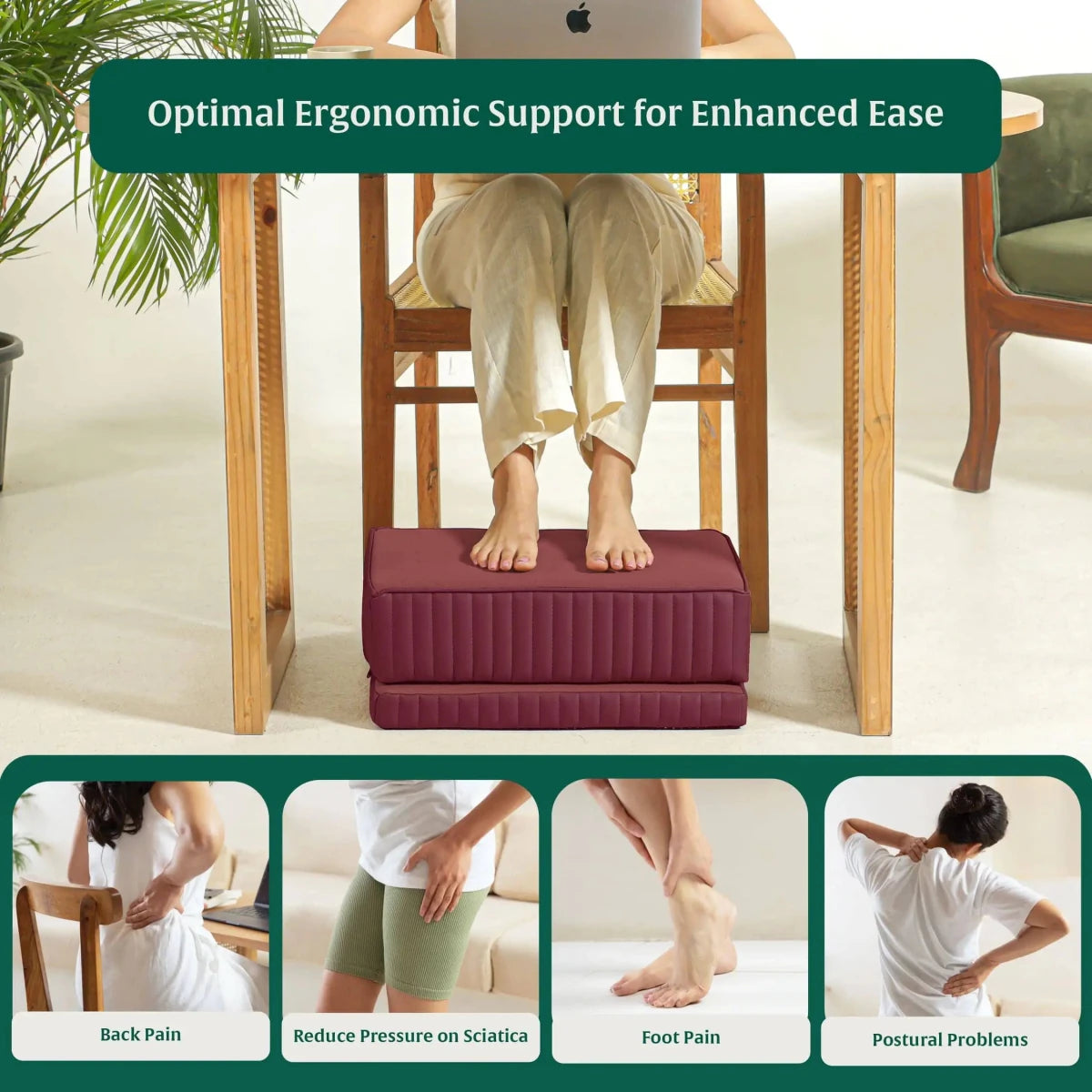 StepComfort Platform Footrest - Foot Rest Cushion - The White Willow
