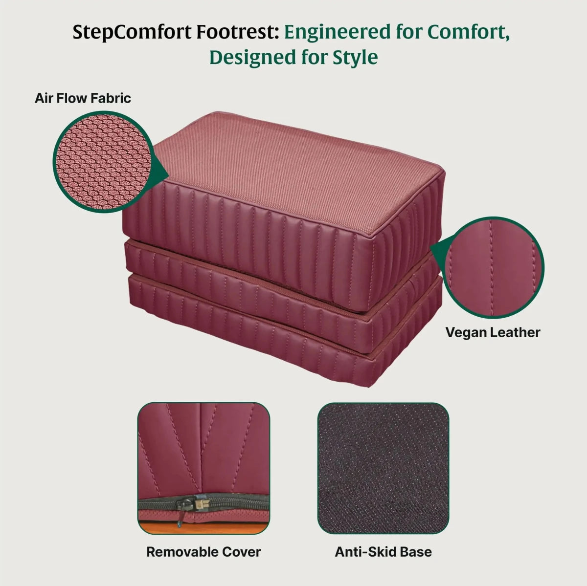 StepComfort Platform Footrest - Foot Rest Cushion - The White Willow