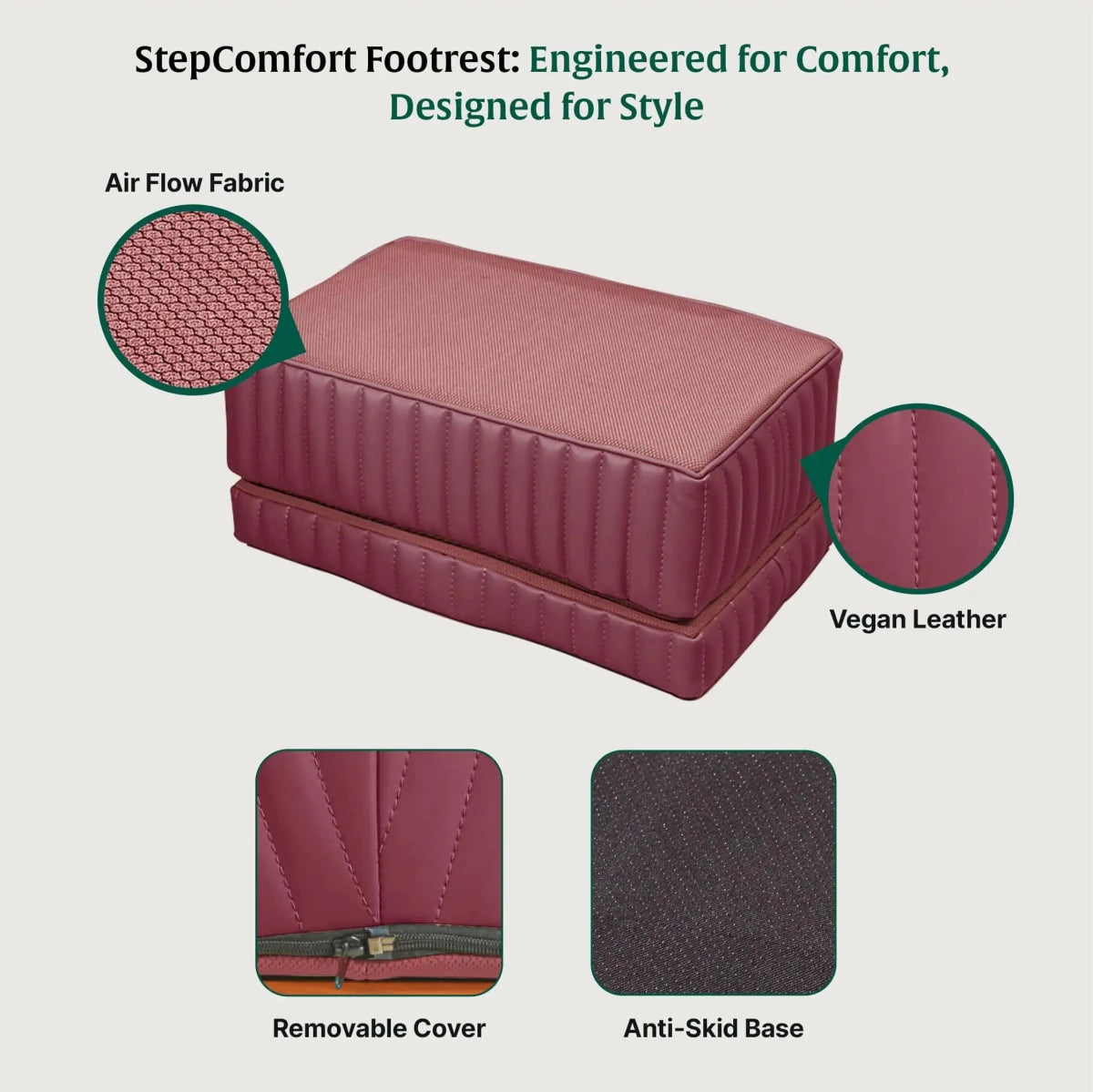 StepComfort Platform Footrest - Foot Rest Cushion - The White Willow