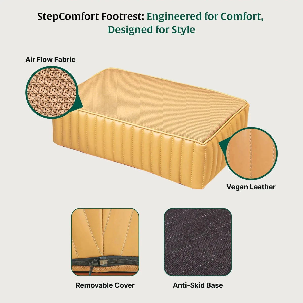 StepComfort Platform Footrest - Foot Rest Cushion - The White Willow