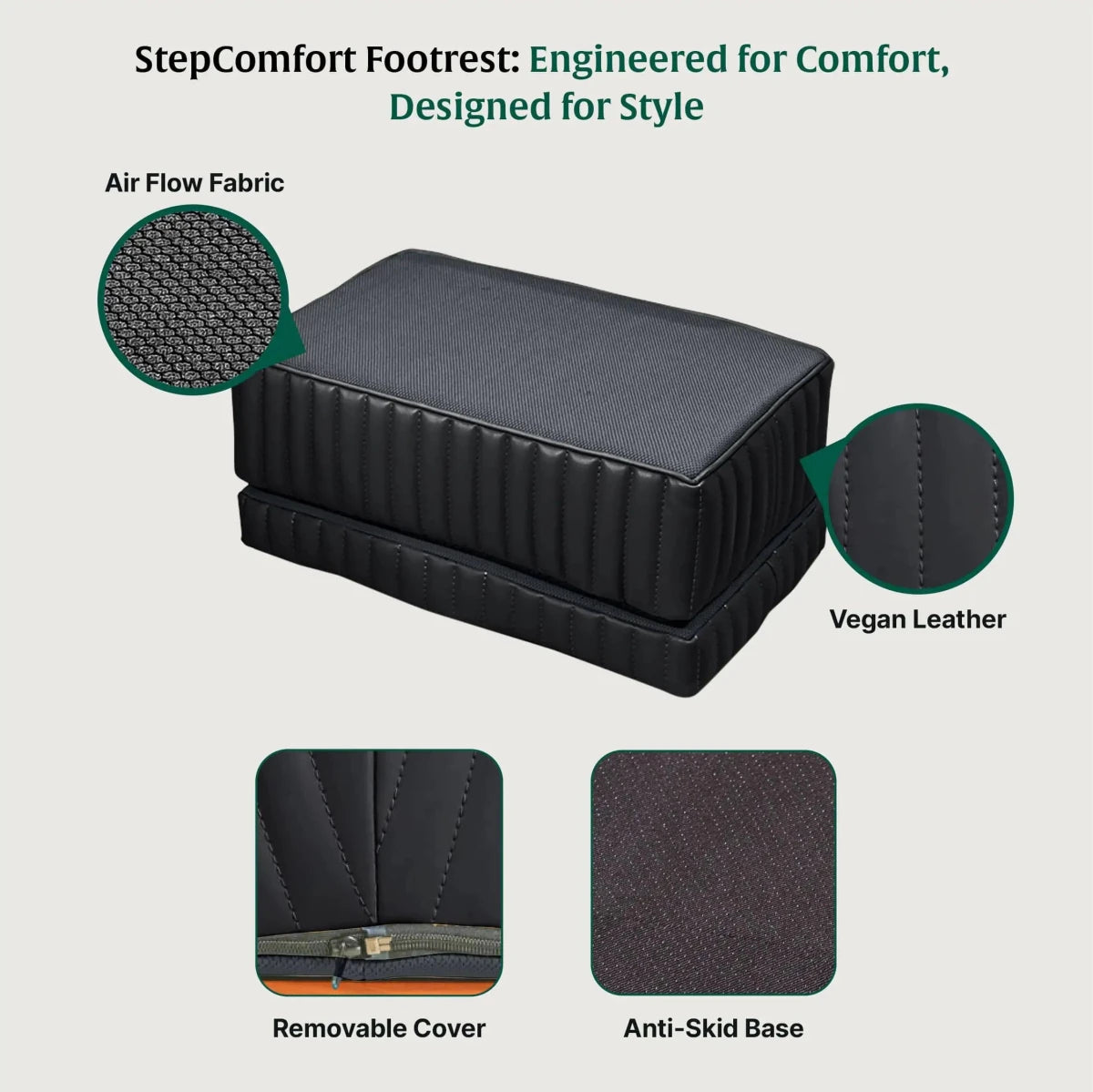 StepComfort Platform Footrest - Foot Rest Cushion - The White Willow