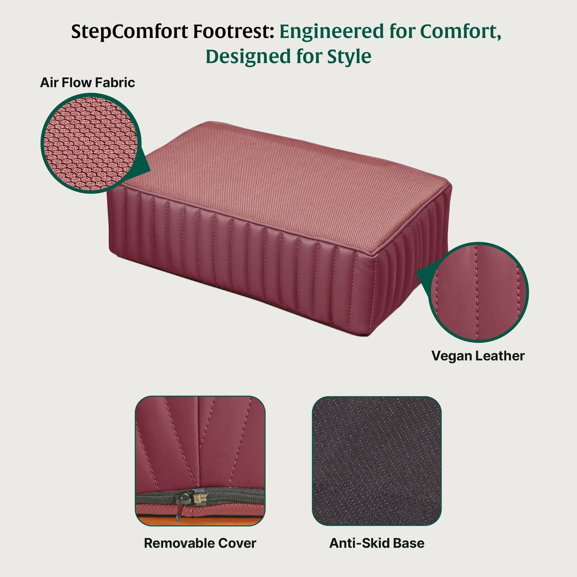 StepComfort Platform Footrest Foot Rest Cushion The White Willow 