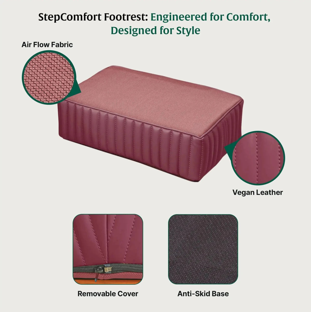 StepComfort Platform Footrest - Foot Rest Cushion - The White Willow