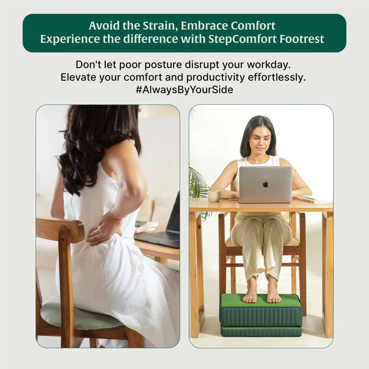 StepComfort Platform Footrest - Foot Rest Cushion - The White Willow