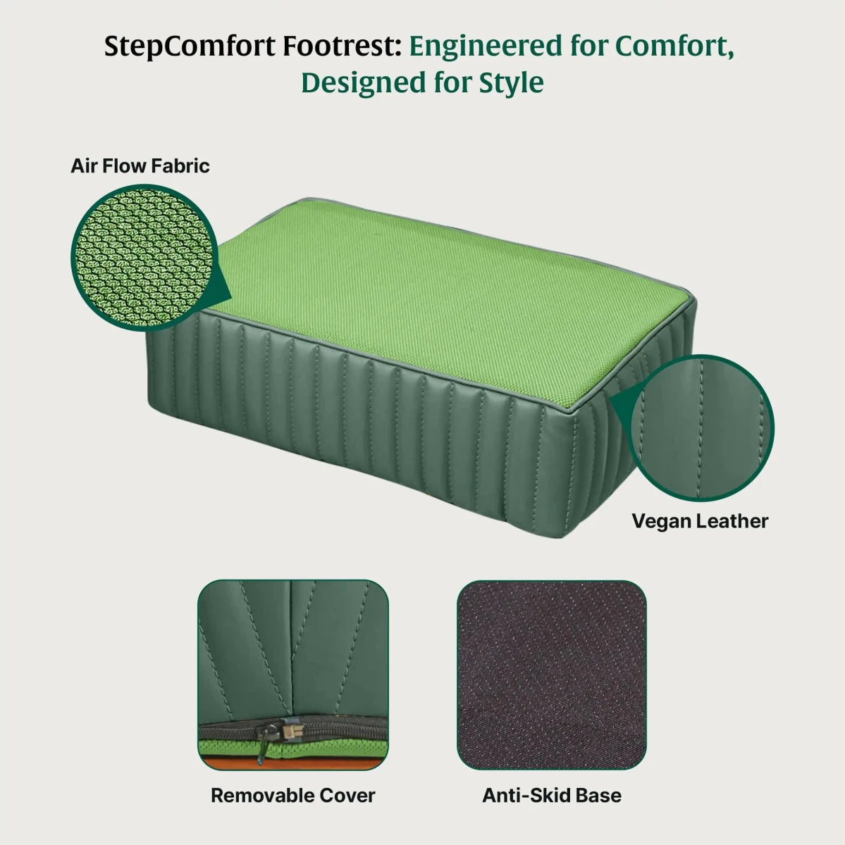 StepComfort Platform Footrest - Foot Rest Cushion - The White Willow