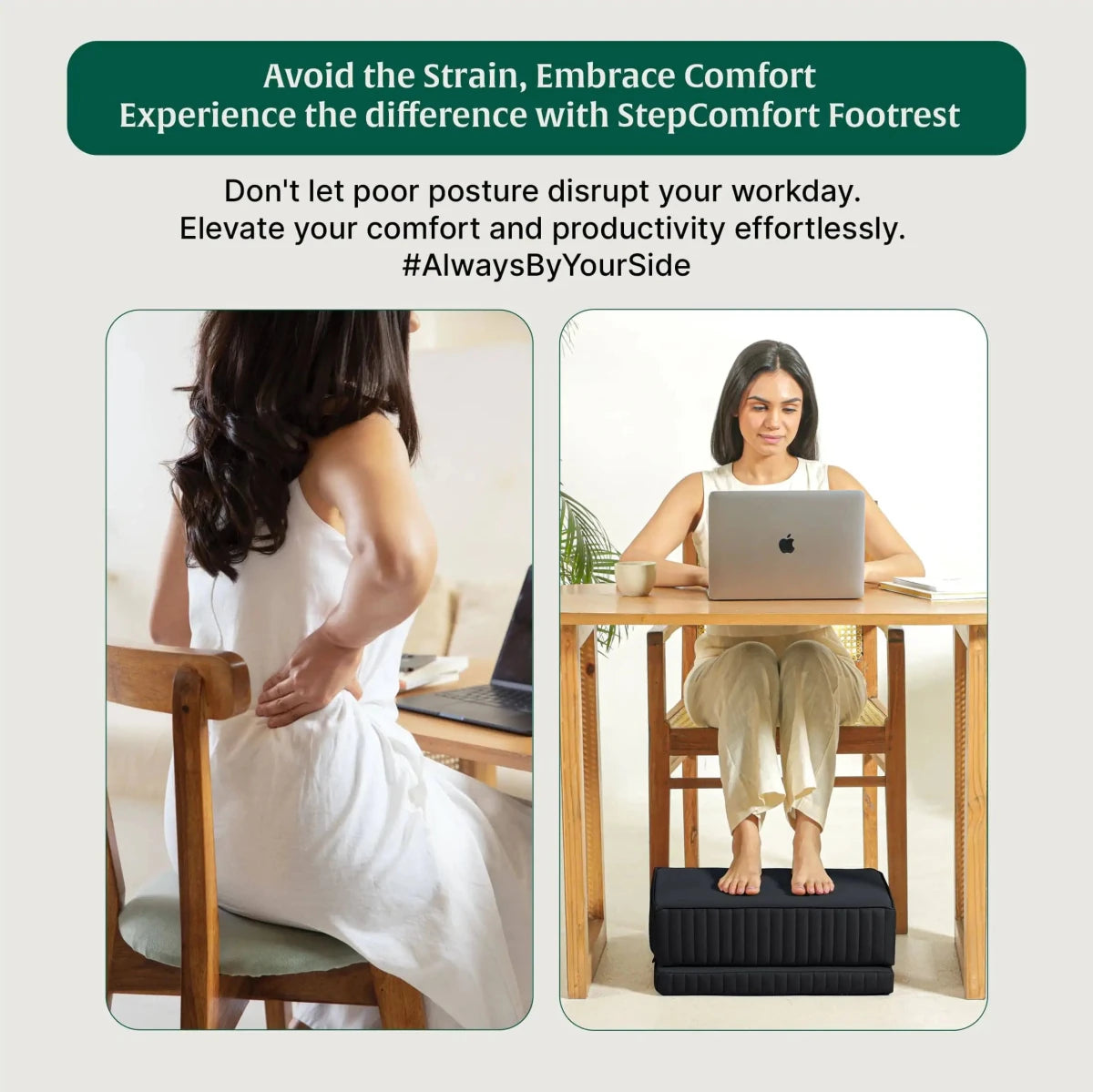 StepComfort Platform Footrest - Foot Rest Cushion - The White Willow