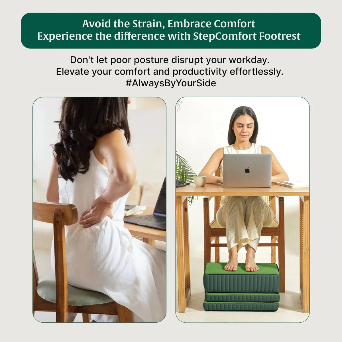 StepComfort Platform Footrest - Foot Rest Cushion - The White Willow