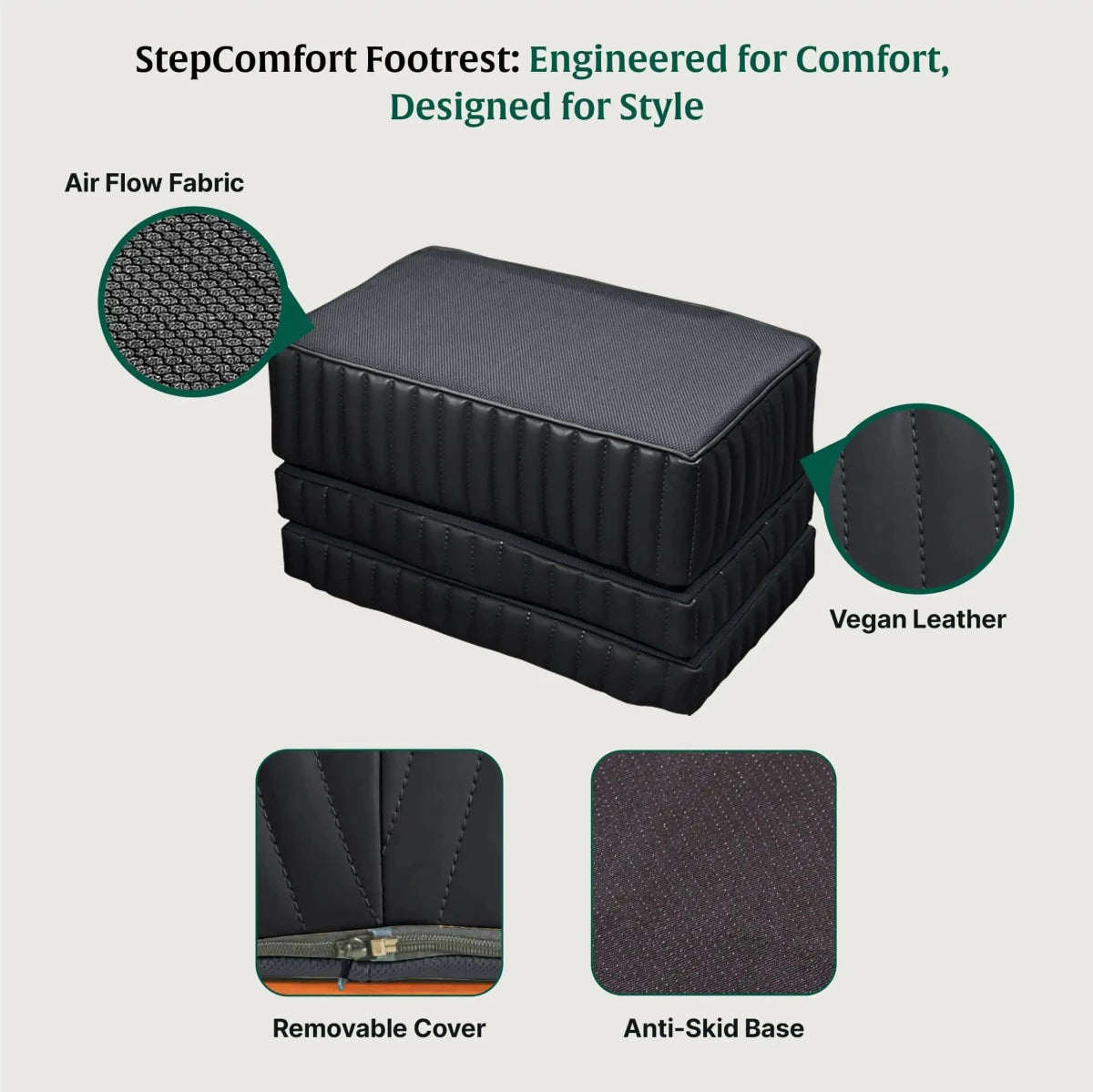 StepComfort Platform Footrest - Foot Rest Cushion - The White Willow