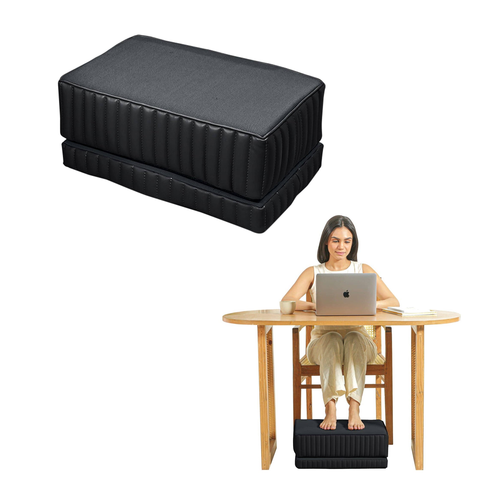 StepComfort Platform Footrest Foot Rest Cushion The White Willow Adjustable Footrest- 2 Layers Midnight 