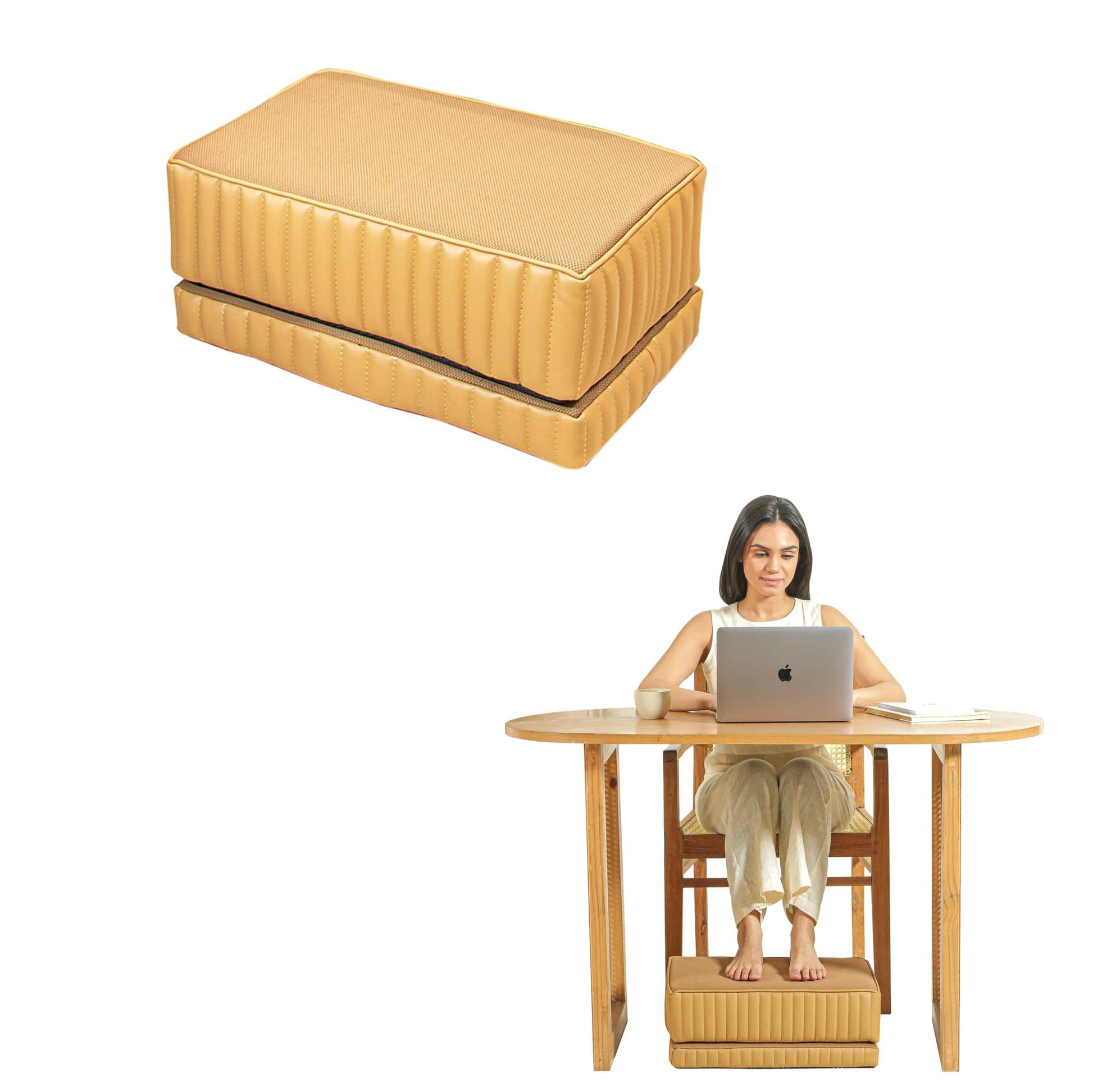 StepComfort Platform Footrest Foot Rest Cushion The White Willow Adjustable Footrest- 2 Layers Sunshine 