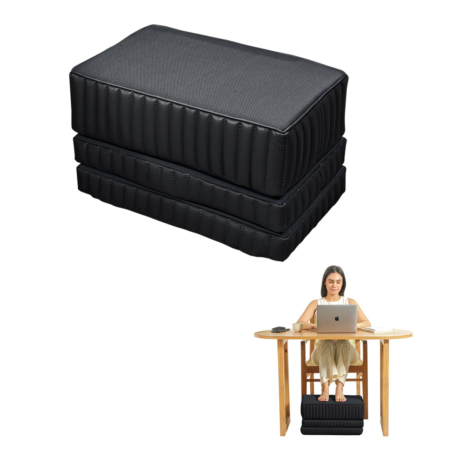 StepComfort Platform Footrest Foot Rest Cushion The White Willow Adjustable Footrest- 3Layers Midnight 