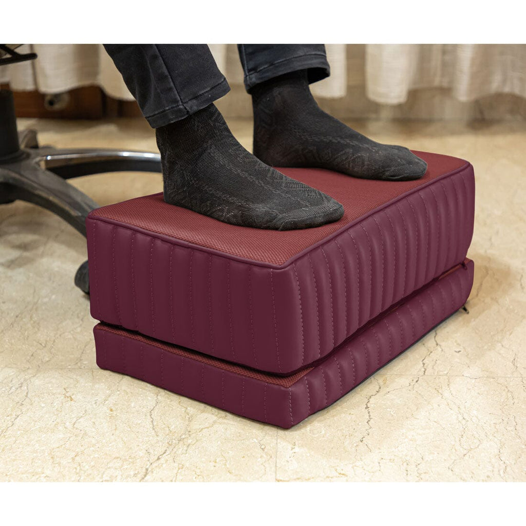 Synergy - High Resilience (HR) Foam Square Foot Rest Cushion for Feet & leg Support - Firm Foot Rest Cushion The White Willow Adjustable Footrest- 2 Layers Raspberry 