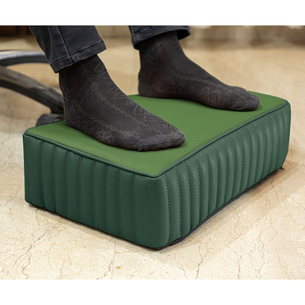Synergy - High Resilience (HR) Foam Square Foot Rest Cushion for Feet & leg Support - Firm Foot Rest Cushion The White Willow Single Footrest Dark Green 