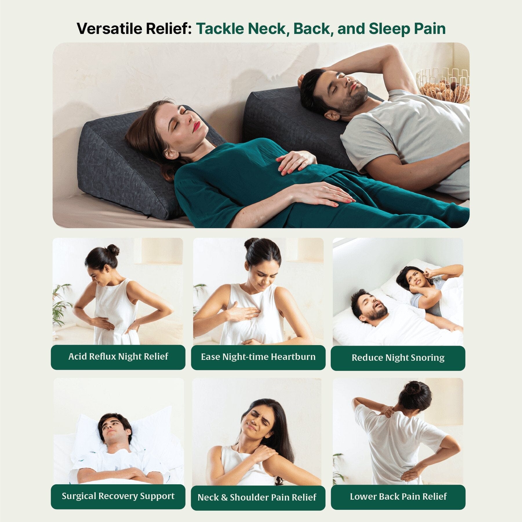 Terra- Cooling Gel Egg Crate & HR Foam Bed Wedge Pillow - Medium Firm Bed Wedge The White Willow 