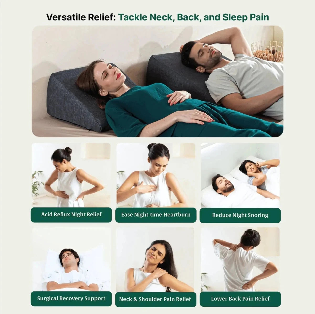 Terra- Cooling Gel Egg Crate & HR Foam Bed Wedge Pillow - Medium Firm Bed Wedge The White Willow 