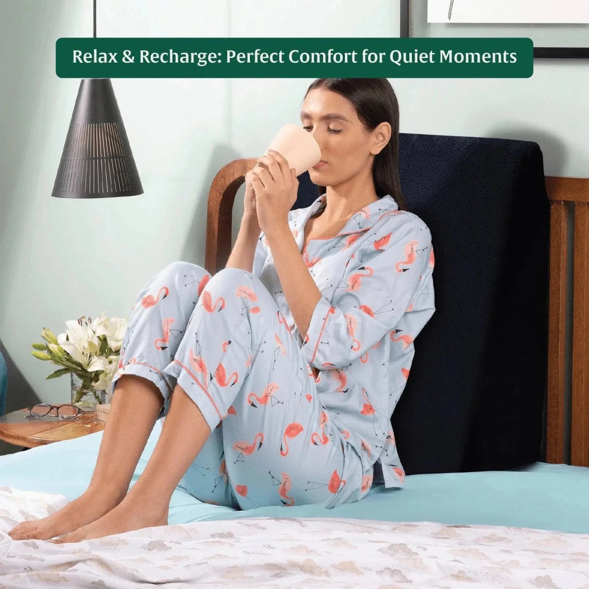 Terra- Cooling Gel Egg Crate & HR Foam Bed Wedge Pillow - Medium Firm Bed Wedge The White Willow 