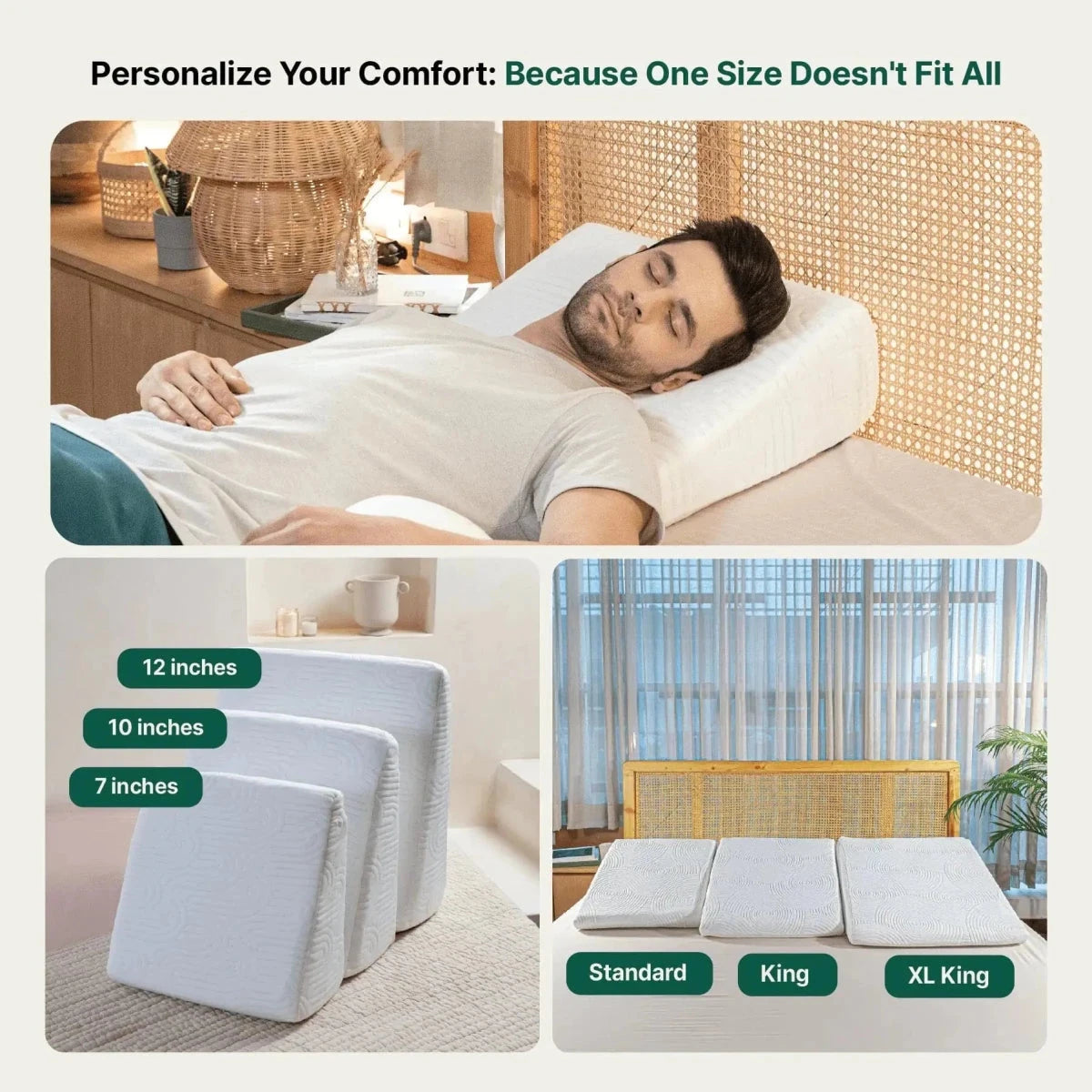 Terra- Cooling Gel Egg Crate & HR Foam Bed Wedge Pillow - Medium Firm Bed Wedge The White Willow 