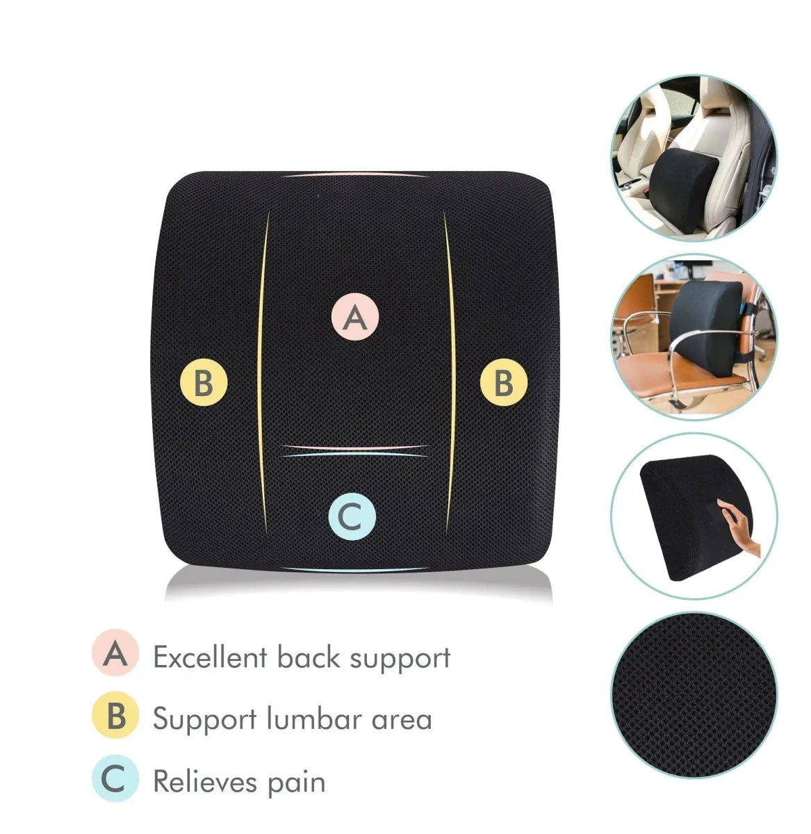 TotalSupport Full Back Pillow Lumbar Back Support The White Willow 
