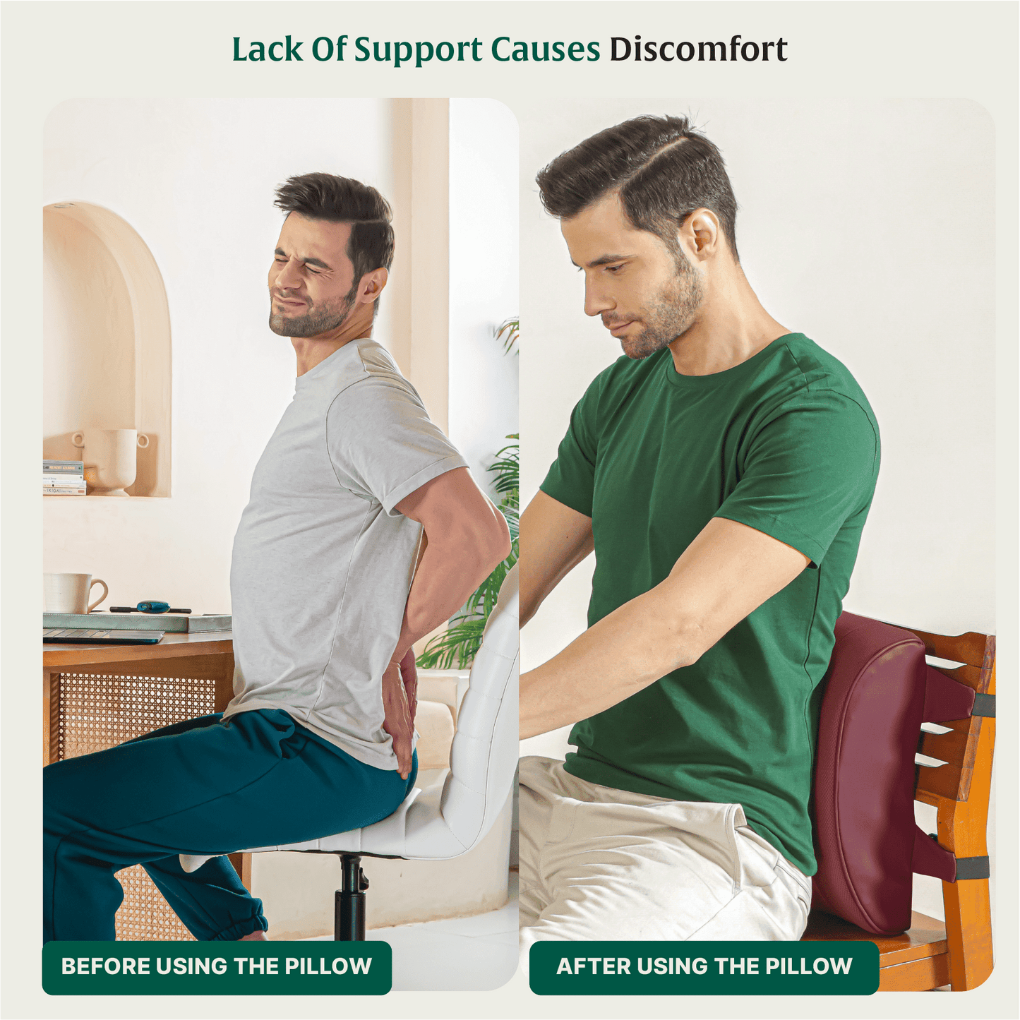 TotalSupport Full Back Pillow Lumbar Back Support The White Willow 