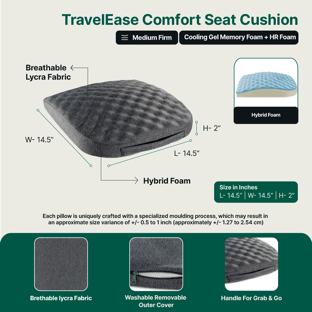 TravelEase Comfort Seat Cushion - The White Willow