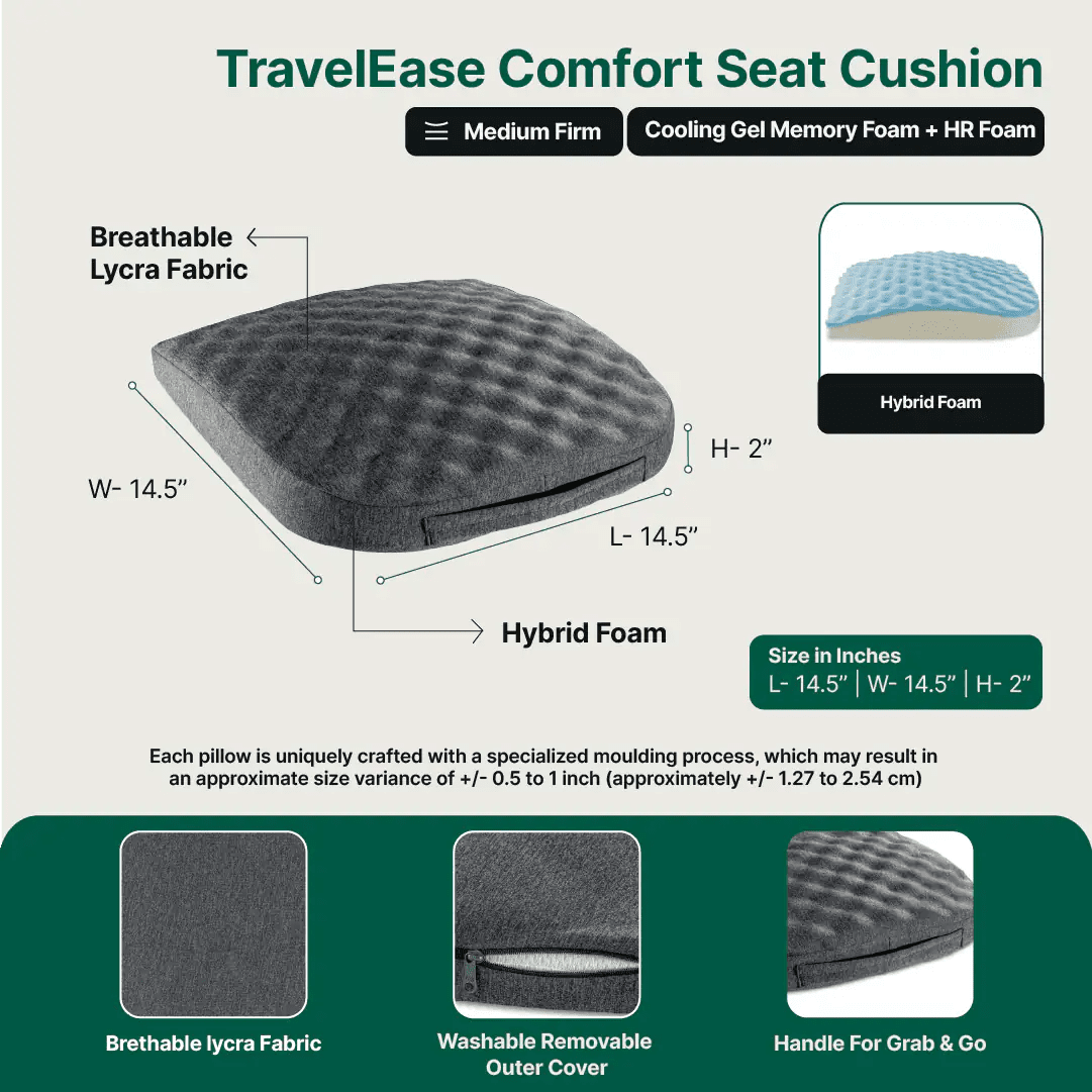 TravelEase Travel Seat Cushion Free Gift - Hidden - The White Willow