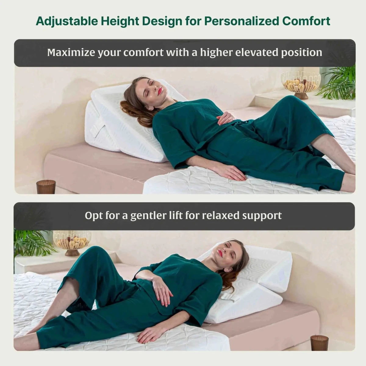 TriAdjust Comfort Wedge Pillow - Bed Wedge - The White Willow