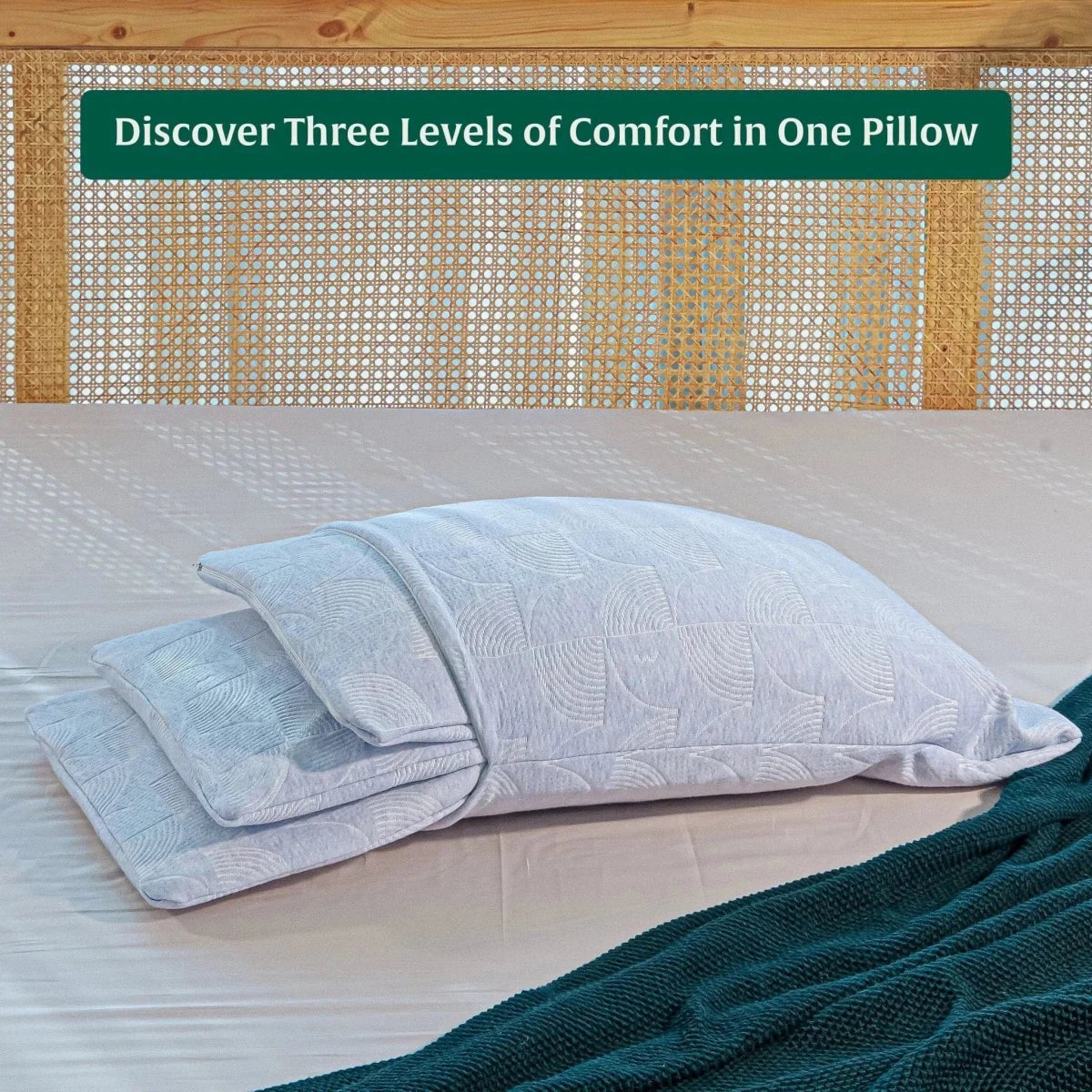 Triple Layer Adjustable Comfort Pillow Regular Pillow The White Willow 