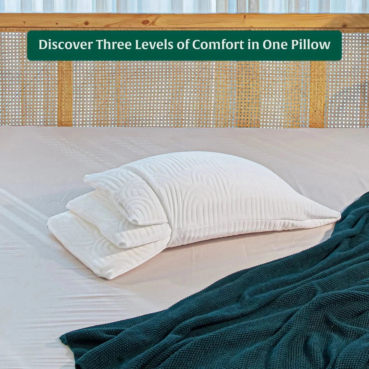 Triple Layer Adjustable Comfort Pillow Regular Pillow The White Willow 