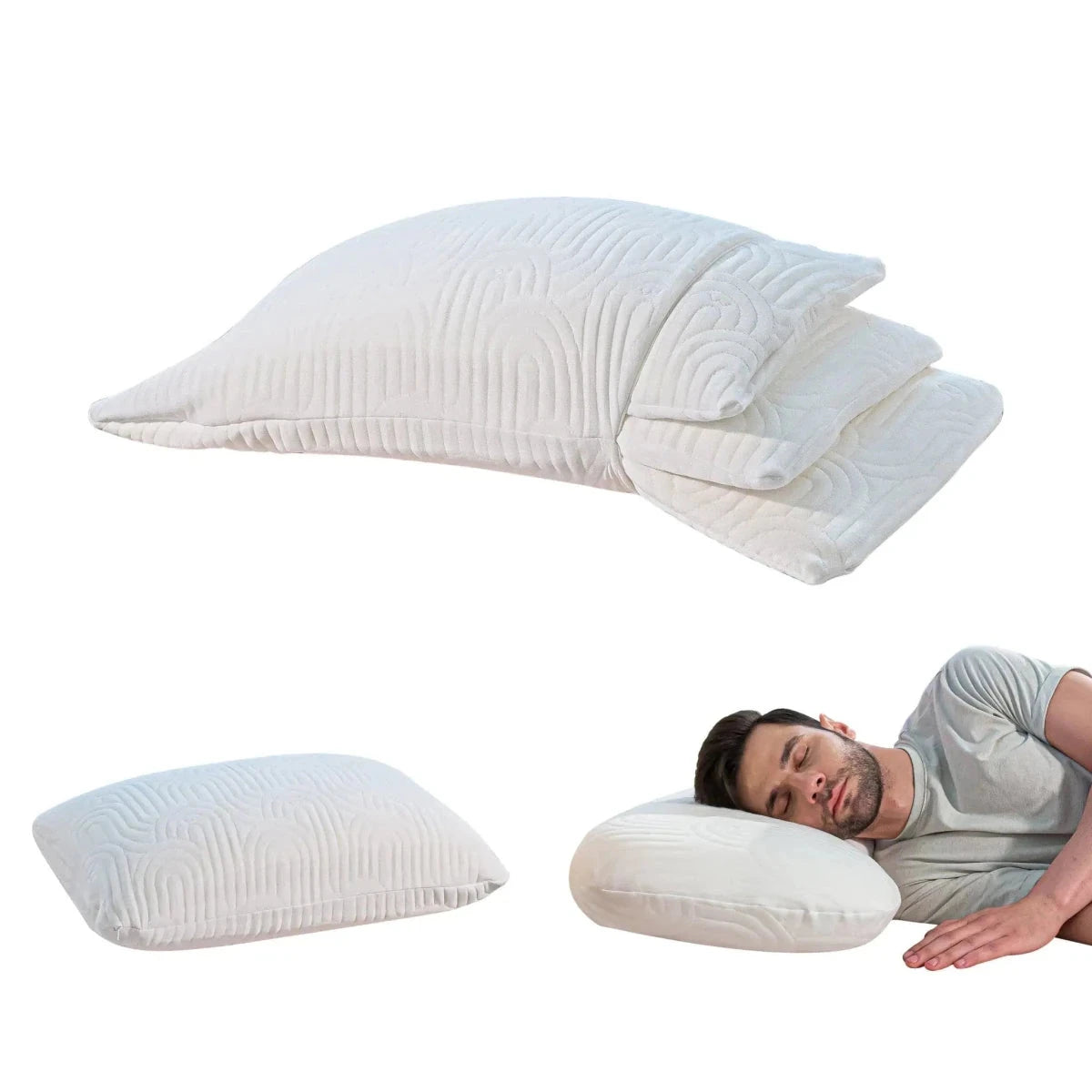 Triple Layer Adjustable Comfort Pillow Regular Pillow The White Willow Creamy Calm 