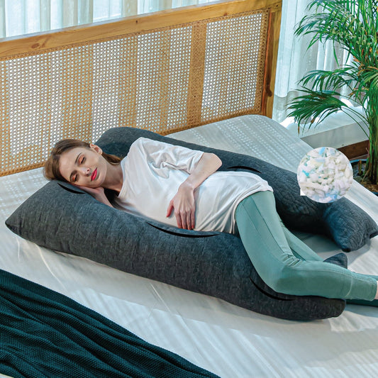 U - Shape Pregnancy Pillow - Blissful Bump Cradle - Pregnancy Pillow - The White Willow