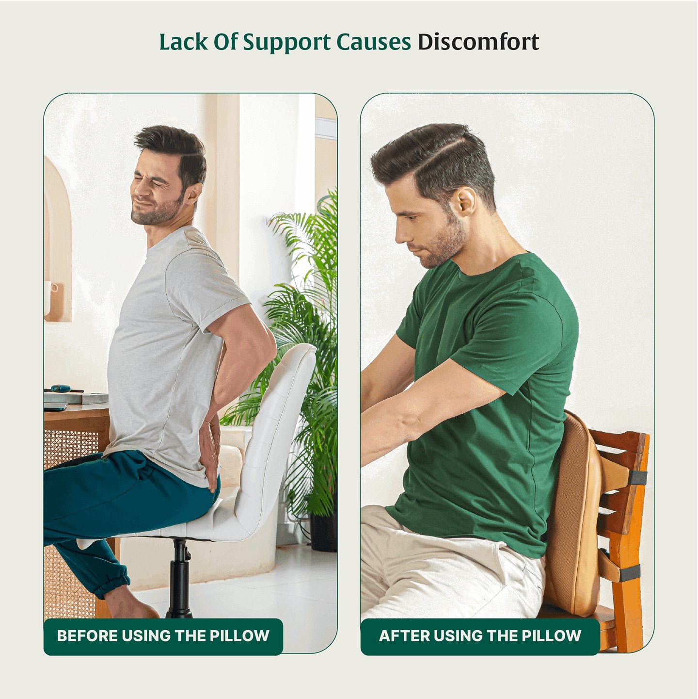 UpperEase Back Comfort Pillow - Lumbar Back Support - The White Willow