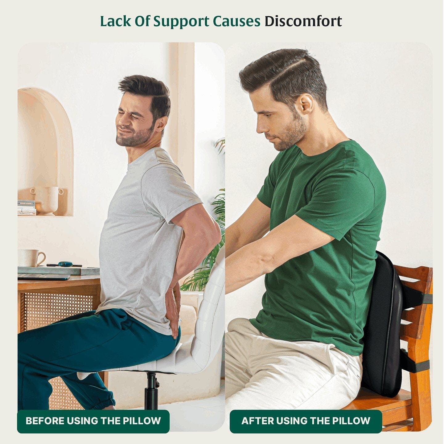 UpperEase Back Comfort Pillow Lumbar Back Support The White Willow 