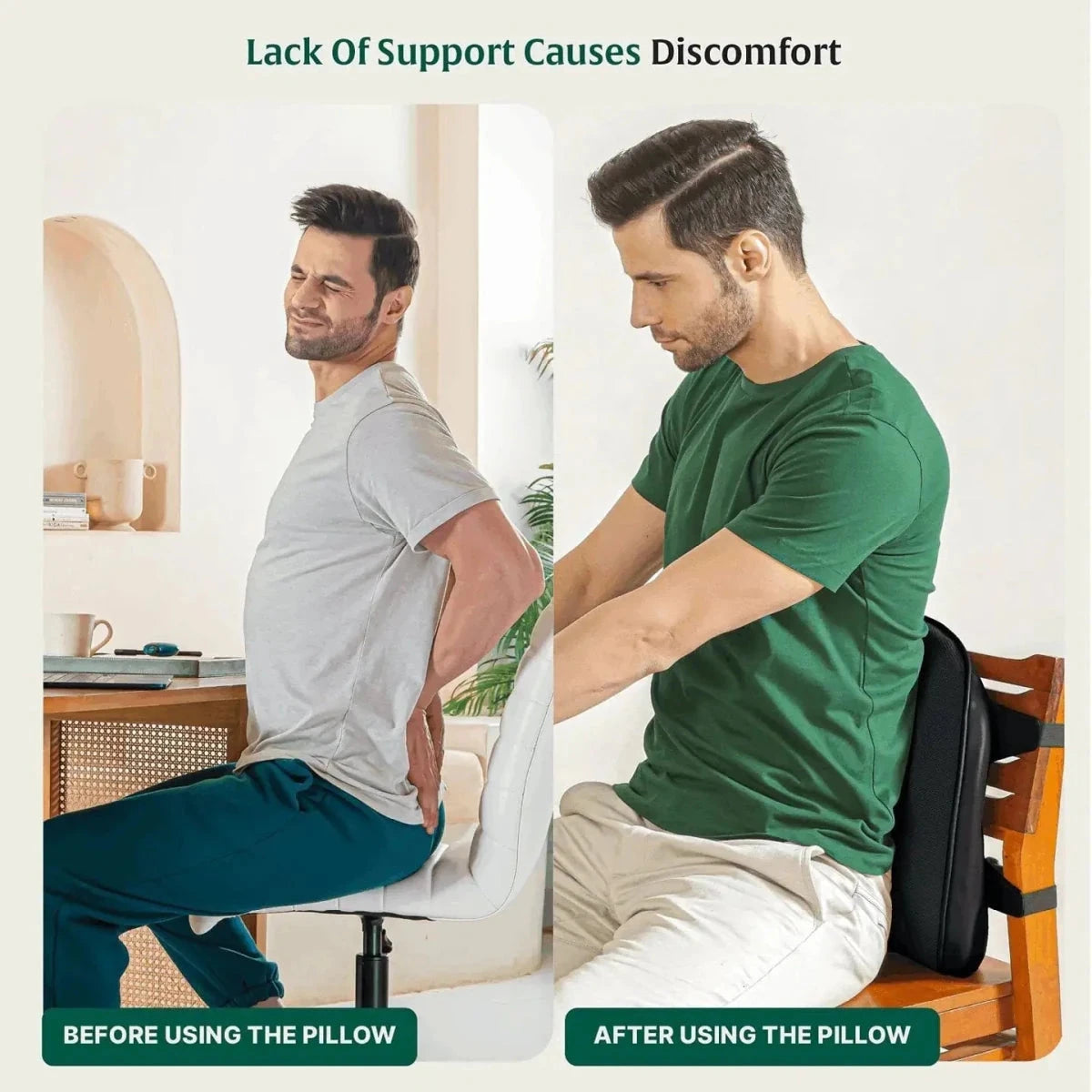 UpperEase Back Comfort Pillow Lumbar Back Support The White Willow 