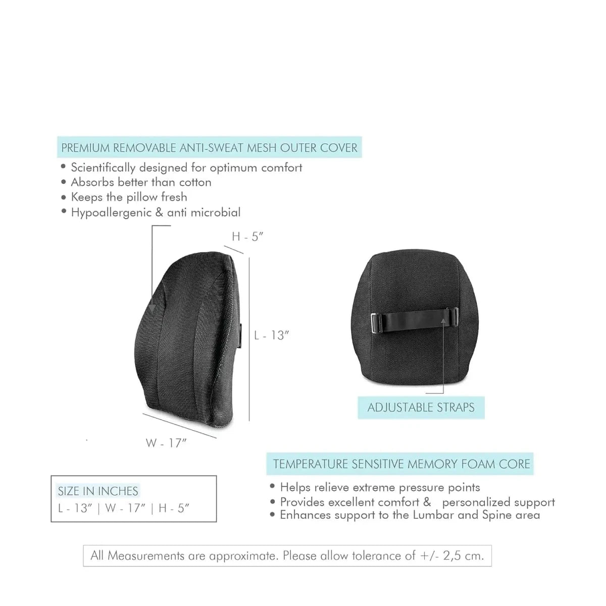 UpperEase Back Comfort Pillow Lumbar Back Support The White Willow 