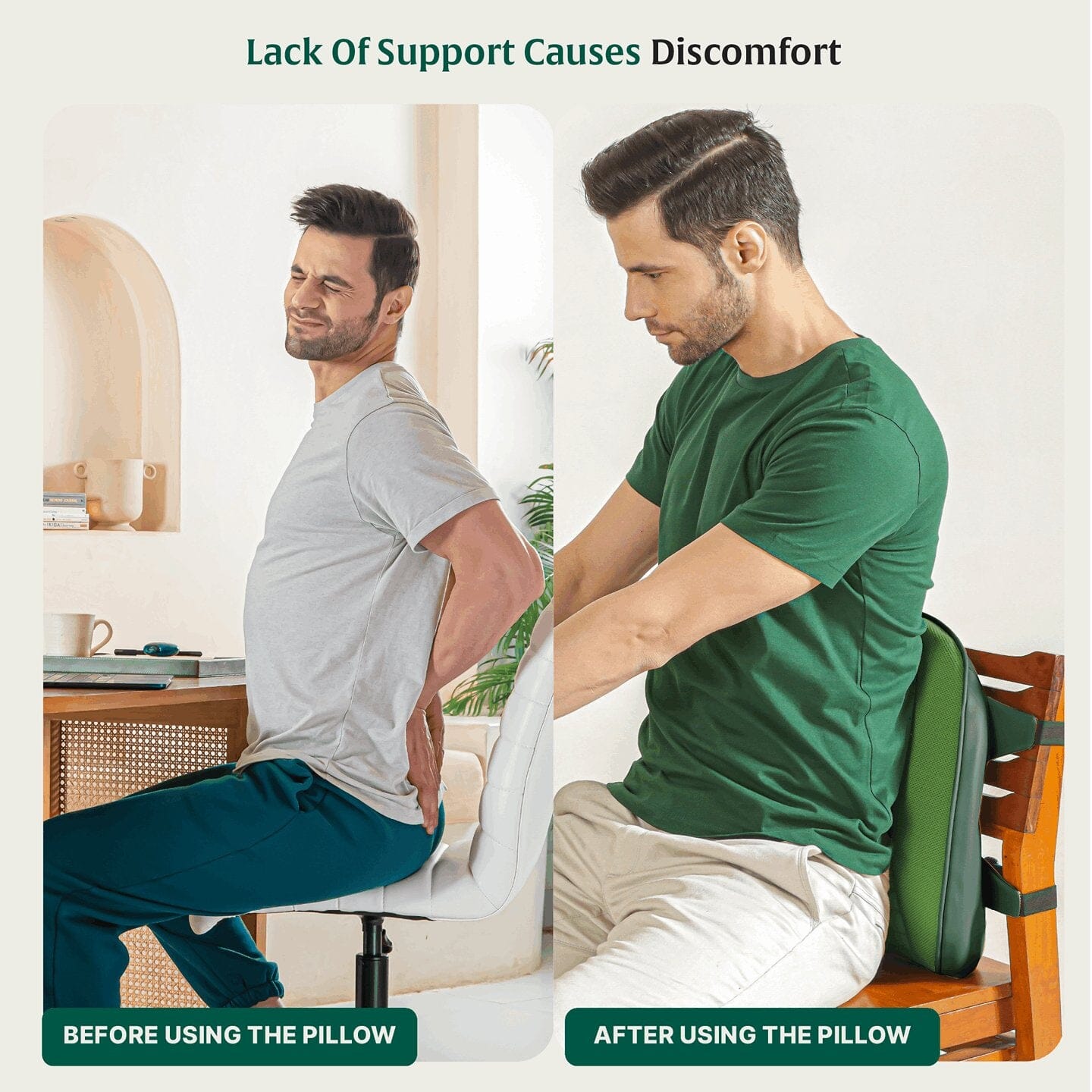 UpperEase Back Comfort Pillow Lumbar Back Support The White Willow 
