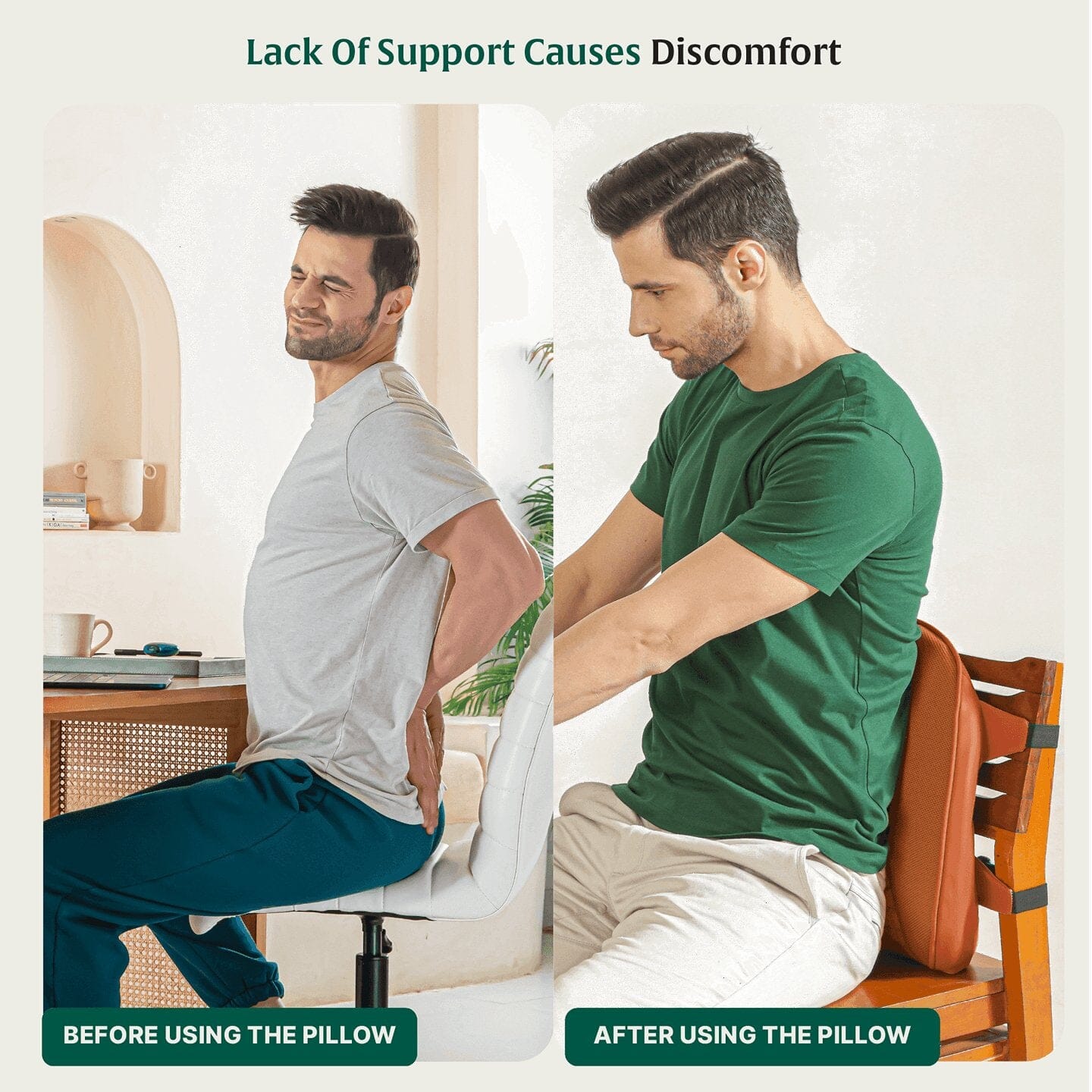 UpperEase Back Comfort Pillow Lumbar Back Support The White Willow 