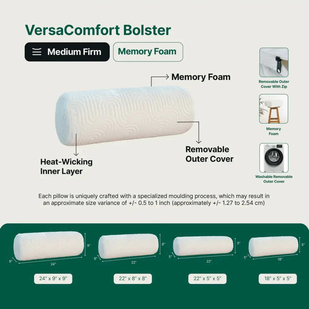 VersaComfort Bolster Bed & Sofa Cushion The White Willow 