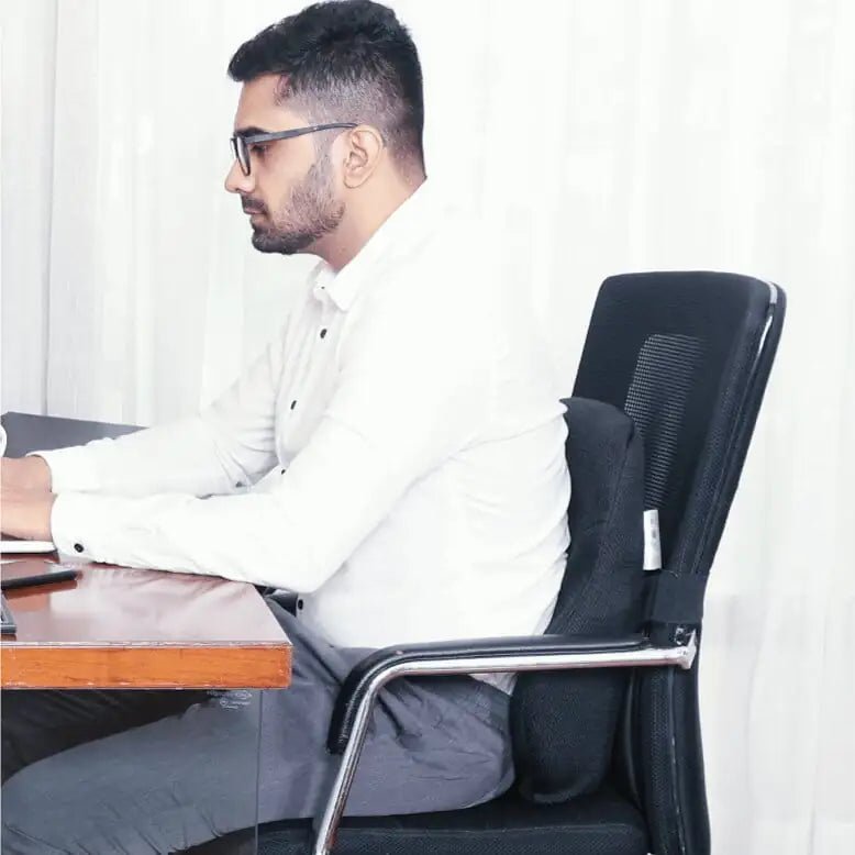 Victor - Work From Home Combo - Lumbar Backrest & Coccyx Tailbone Seat Cushion - Medium Firm - Combo - Back - Seat - The White Willow