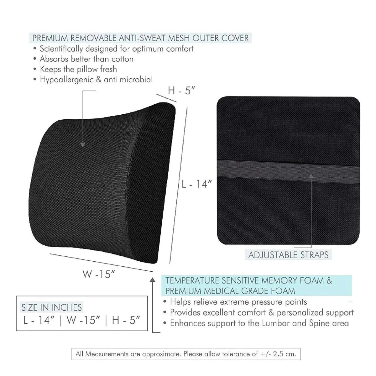 Workathon - Work From Home Combo - HR Foam Lumbar Backrest Pillow & Indoor Square Seat Cushion - 16" x 16" - Medium Firm Combo-Back-Seat The White Willow 