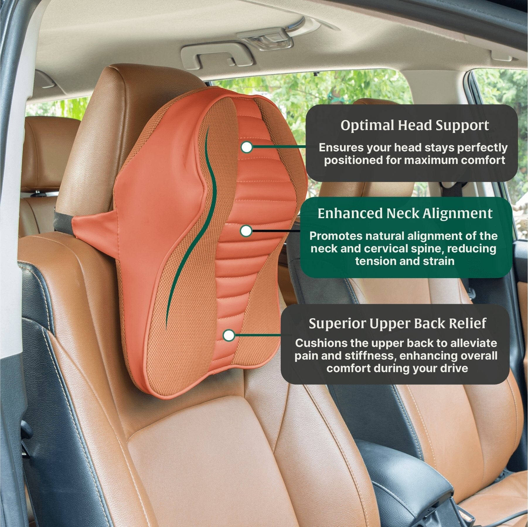 Zencurve Car Neckrest Travel Pillow The White Willow 