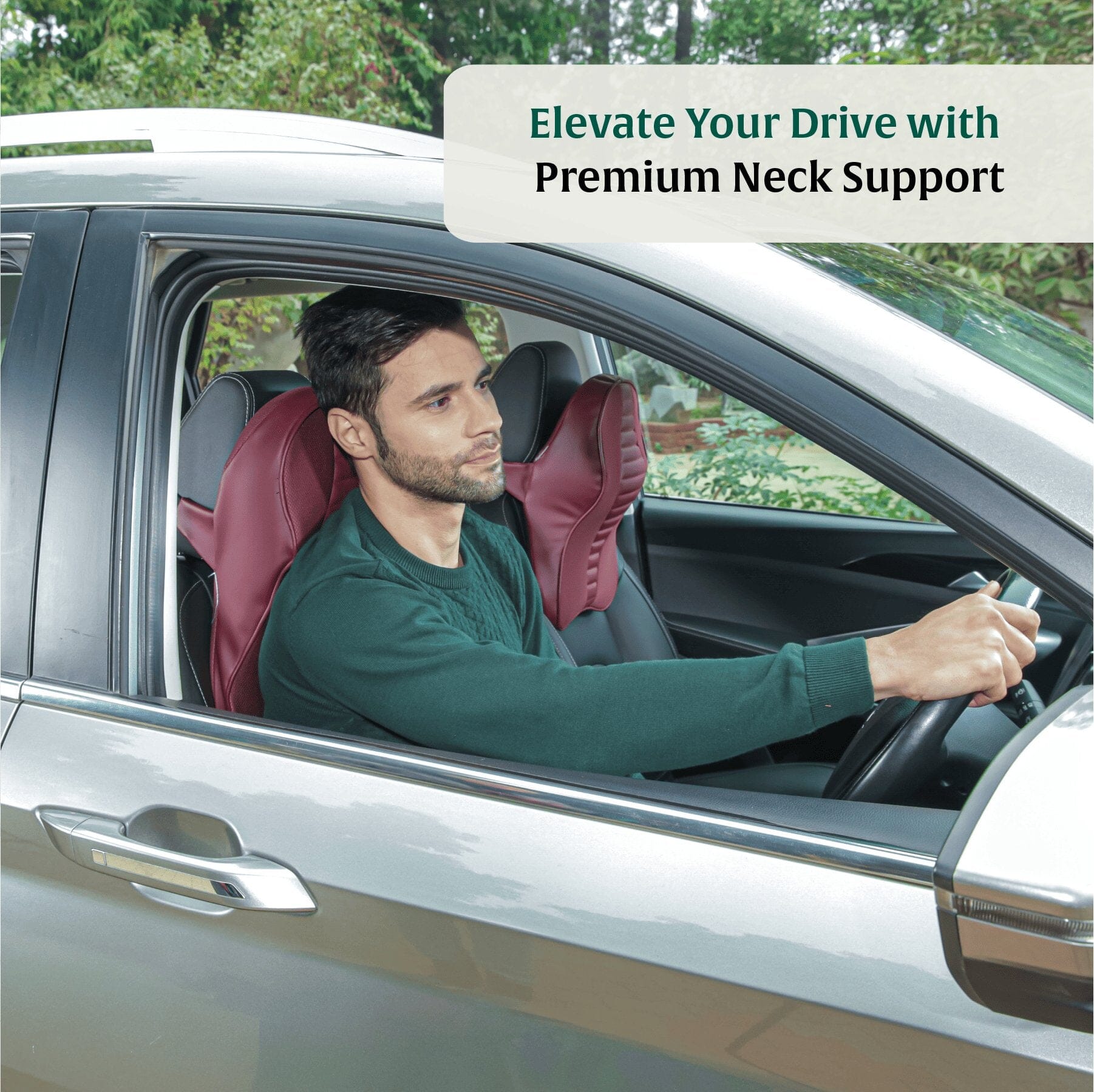 Zencurve Car Neckrest Travel Pillow The White Willow 