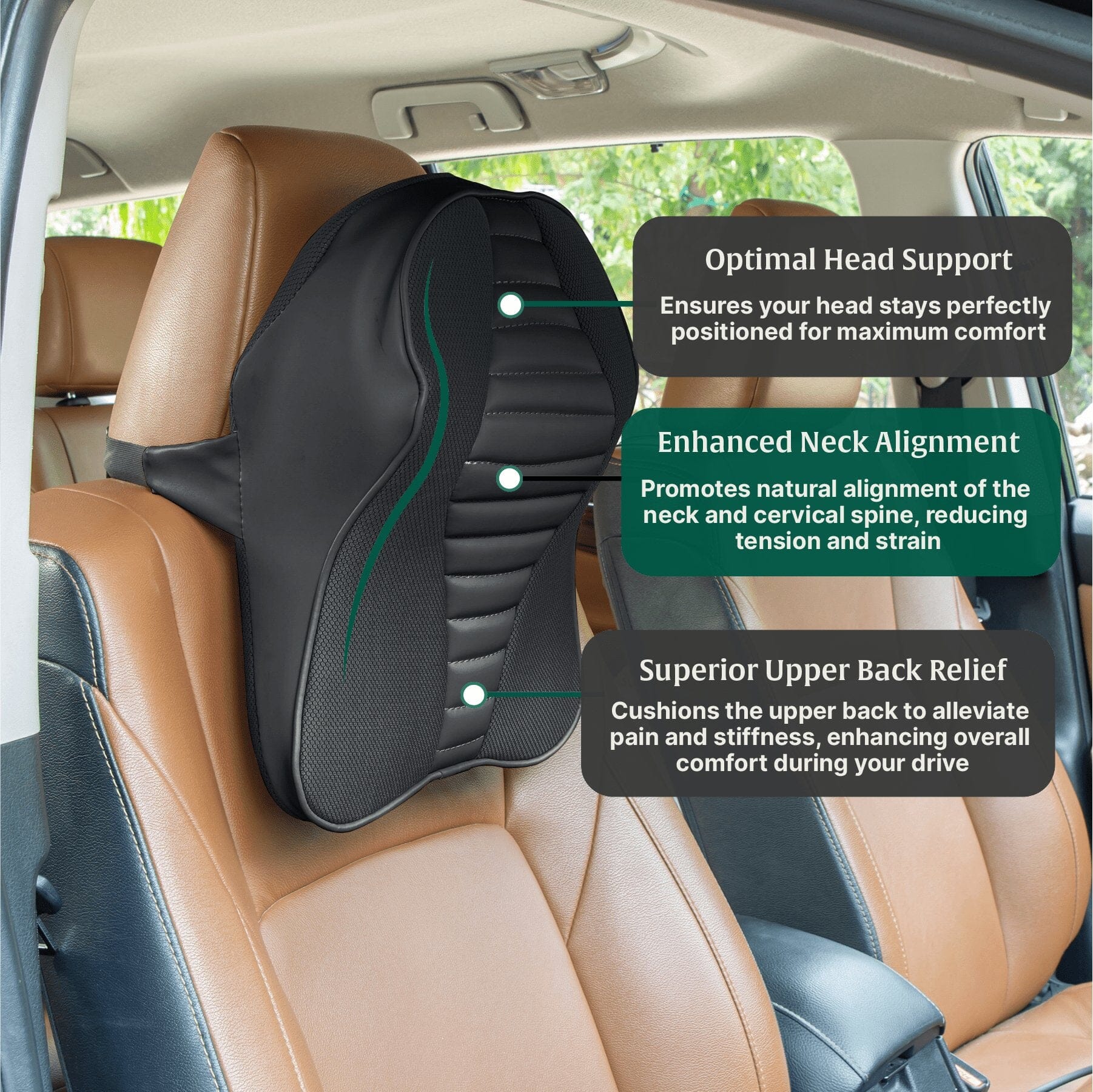 Zencurve Car Neckrest Travel Pillow The White Willow 