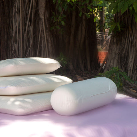 Riana - Memory Foam Round Shaped Bolster Pillow - Medium Firm - The White Willow