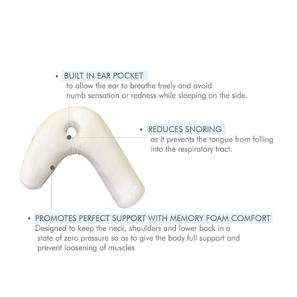 Rowan - Memory Foam Side Pillow - Ear Sensitive - Medium Firm - The White Willow