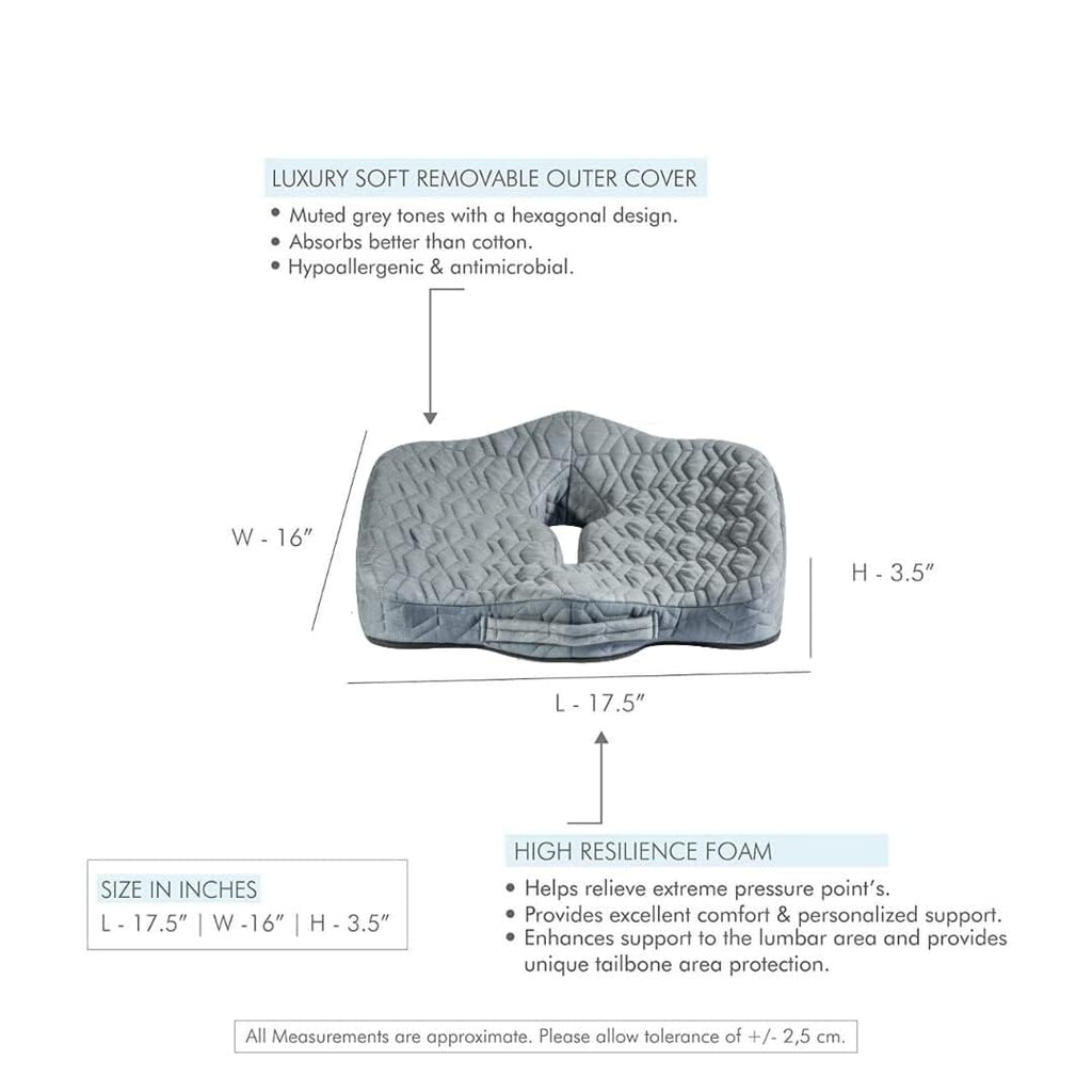 Best Memory Foam Ergonomic Seat cushion for Coccyx Tailbone support- The  White Willow