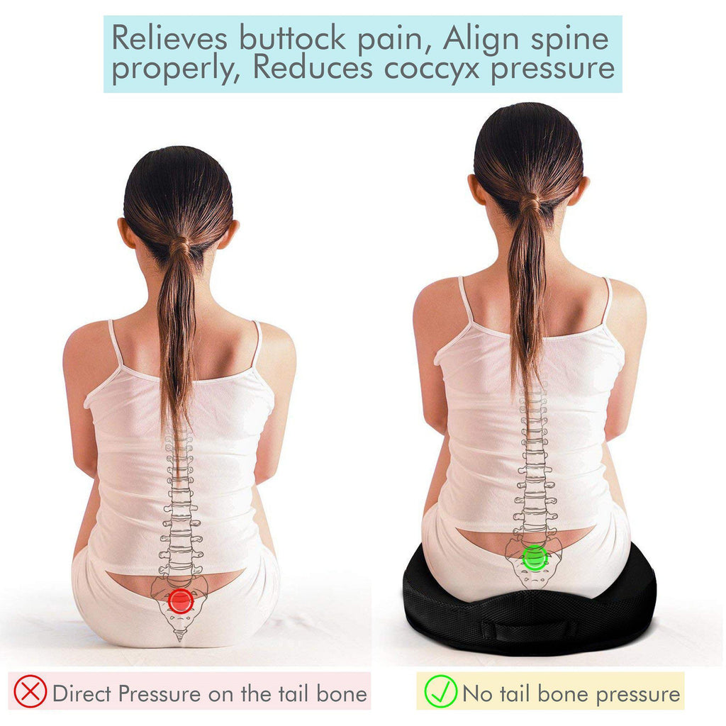 Agilio - High Resilience (HR) Foam Coccyx Tailbone Support Seat Cushion - Firm - The White Willow
